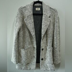 Marine Layer Black & White Knit Shirt Jacket
